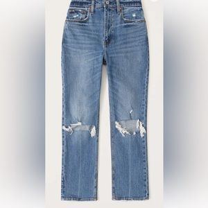 Abercrombie & Fitch Curve Love Ultra High Rise Ankle Straight Jeans